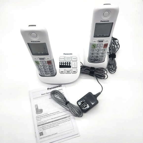 Panasonic Cordless 2 Phone  Large Display‎ & Big Buttons Caller ID KX-TGU432W - Picture 5 of 14